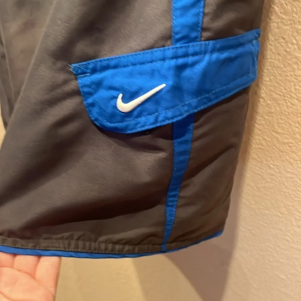 Nike Men’s Gray and Blue Swim Trunks Swim Shorts Size Large